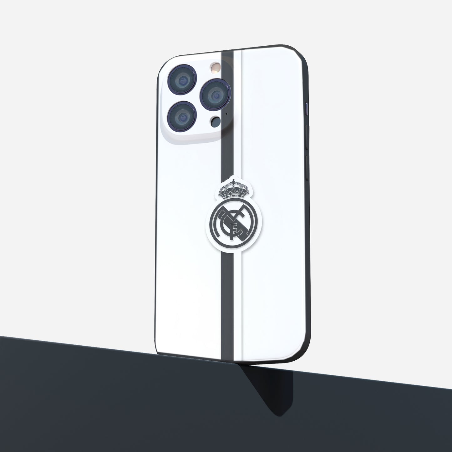 כיסוי לטלפון ריאל מדריד- סמל שחור לבן