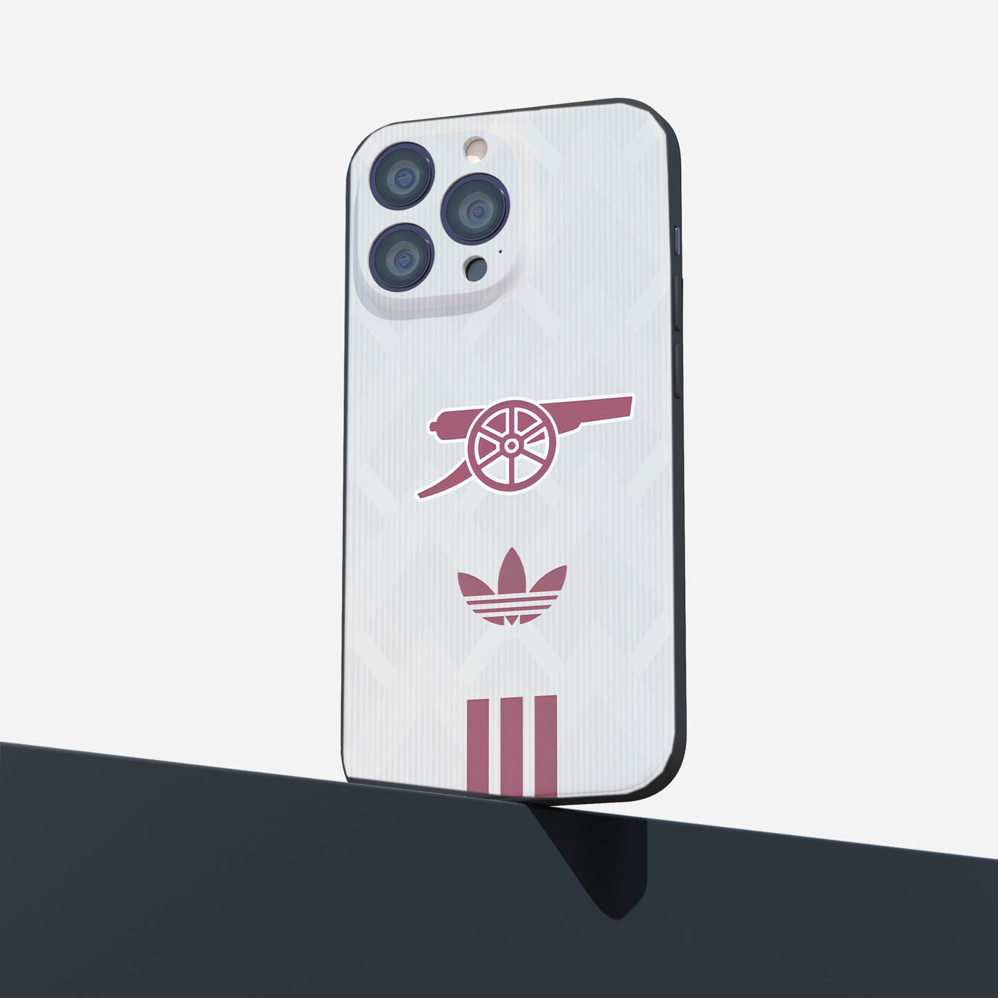 כיסוי לטלפון ארסנל- סמל פסים בורדו לבן