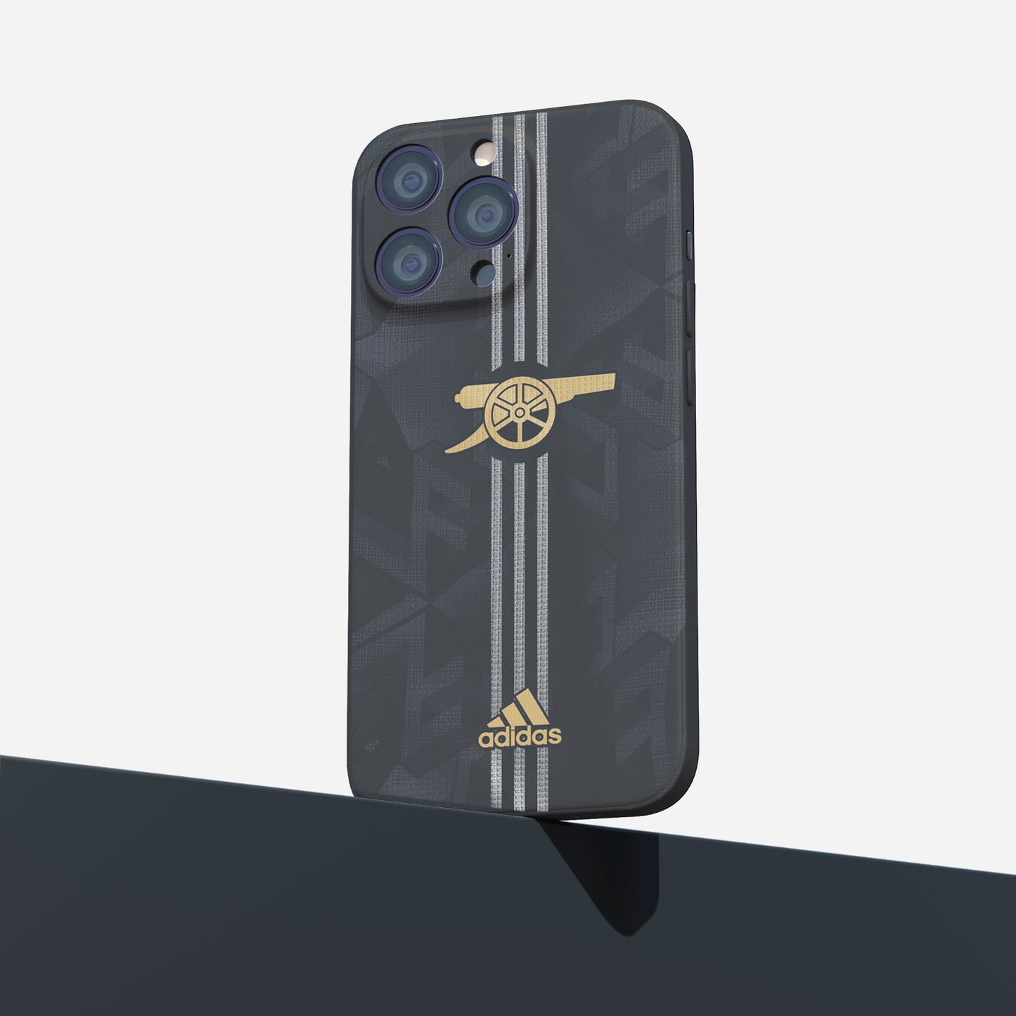 כיסוי לטלפון ארסנל- סמל פסים שחור זהב