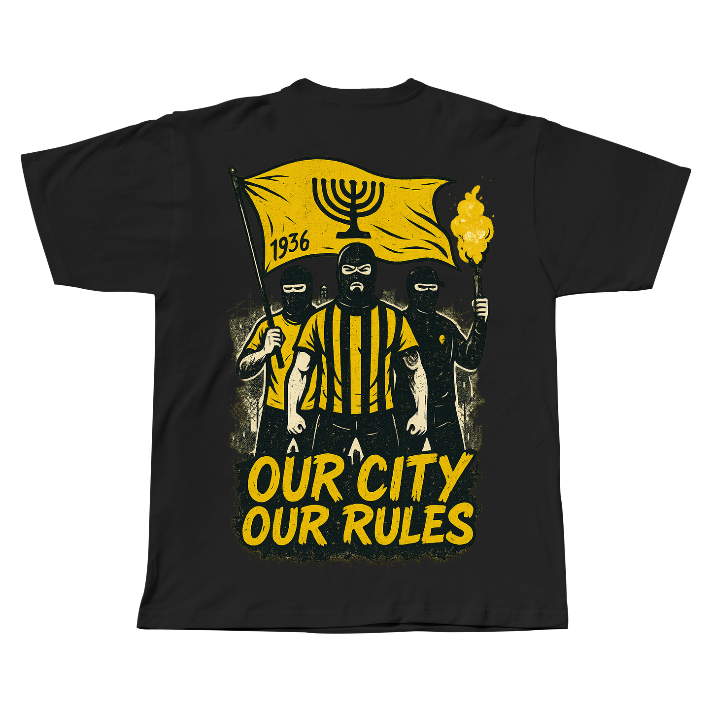 חולצת טי שירט-  OUR CITY OUR RULES